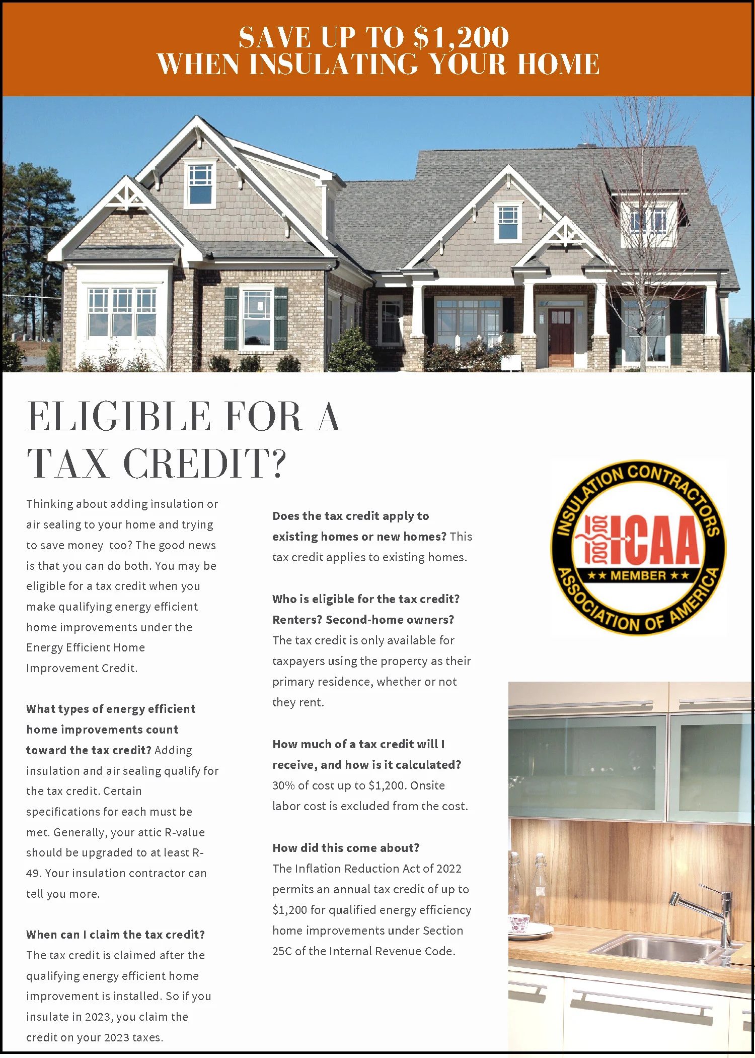 ICAA FLYER For Tax Credit Eligibility. 